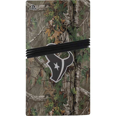 NFL Houston Texans Realtree Xtra Green Camo PS5 Pro Disk Bundle Skin