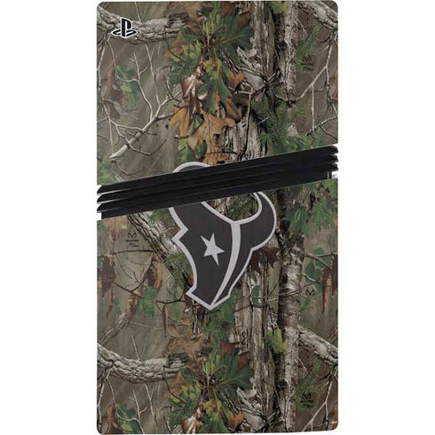 NFL Houston Texans Realtree Xtra Green Camo PS5 Pro Disk Console Skin