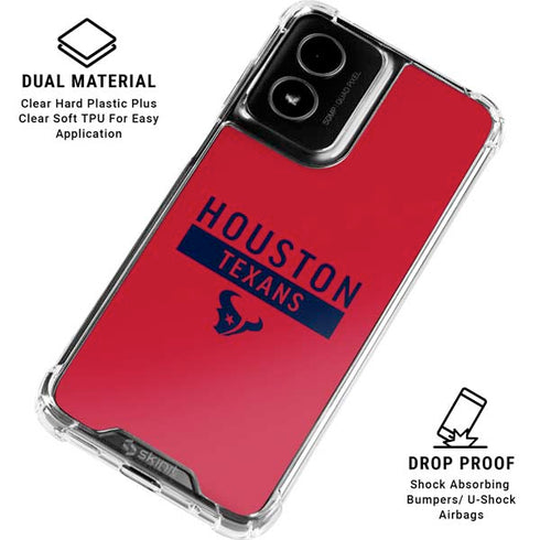 NFL Houston Texans Red Performance Series Moto G Power 5G (2024) Clear Case