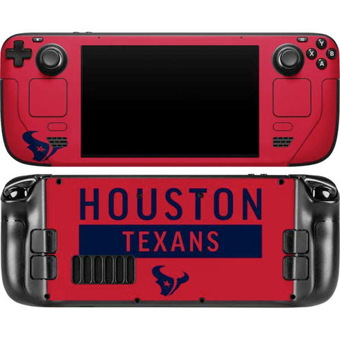 NFL Houston Texans Red Performance Series Steam Deck Handheld Gaming Computer OLED Skin