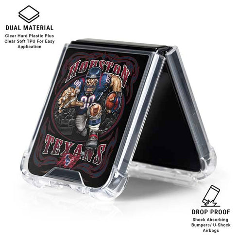 Liquid Blue NFL Houston Texans Running Back Galaxy Z Flip6 Clear Case