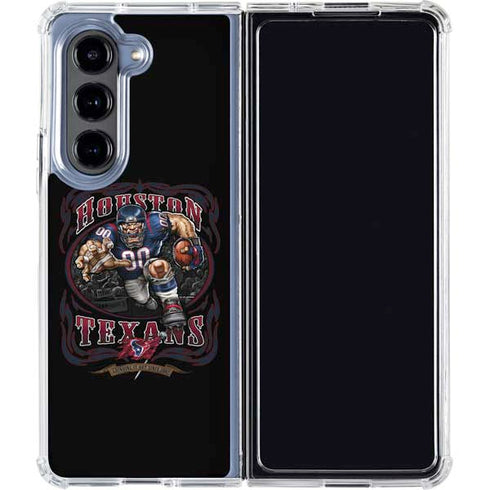 Liquid Blue NFL Houston Texans Running Back Galaxy Z Fold5 5G Clear Case