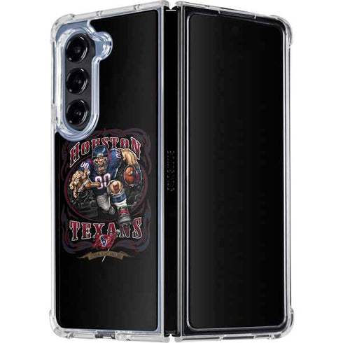Liquid Blue NFL Houston Texans Running Back Galaxy Z Fold5 5G Clear Case