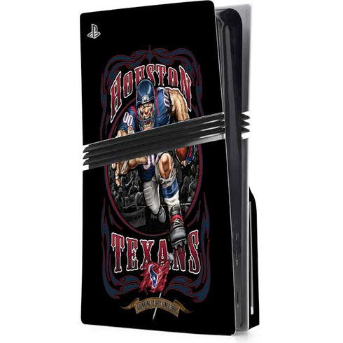 Liquid Blue NFL Houston Texans Running Back PS5 Pro Disk Console Skin