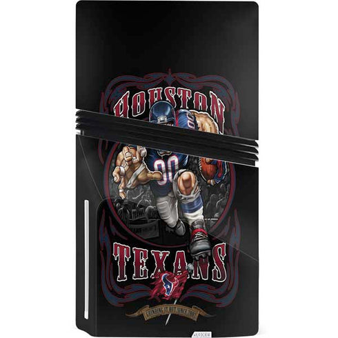 Liquid Blue NFL Houston Texans Running Back PS5 Pro Disk Console Skin
