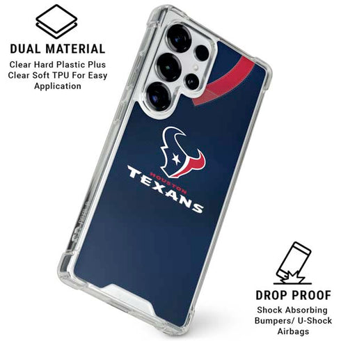NFL Houston Texans Team Jersey Galaxy S25 Ultra Clear Case