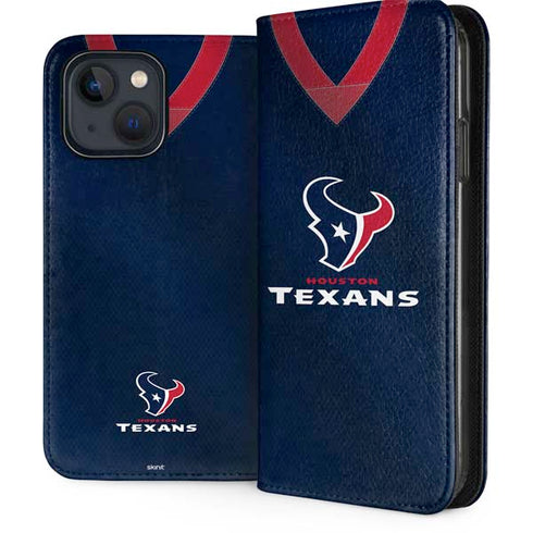NFL Houston Texans Team Jersey iPhone 15 Plus Folio Case