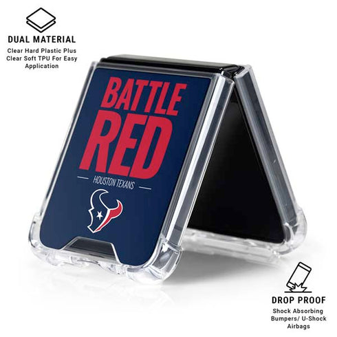 NFL Houston Texans Team Motto Galaxy Z Flip6 Clear Case