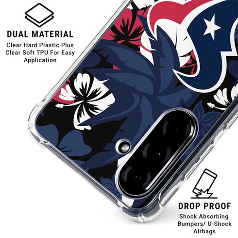 NFL Houston Texans Tropical Print Galaxy A36 5G Clear Case