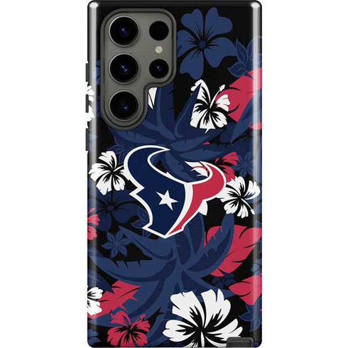 NFL Houston Texans Tropical Print Galaxy S23 Ultra Pro Case