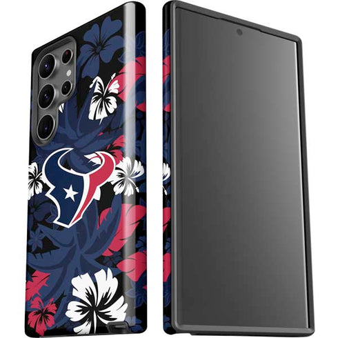 NFL Houston Texans Tropical Print Galaxy S23 Ultra Pro Case