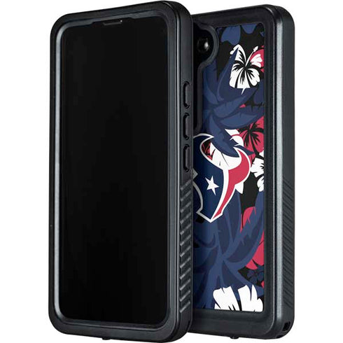 NFL Houston Texans Tropical Print Galaxy S24 Plus Waterproof Case
