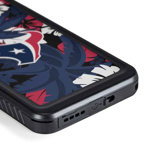NFL Houston Texans Tropical Print Galaxy S24 Plus Waterproof Case