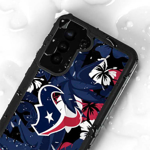 NFL Houston Texans Tropical Print Galaxy S24 Plus Waterproof Case