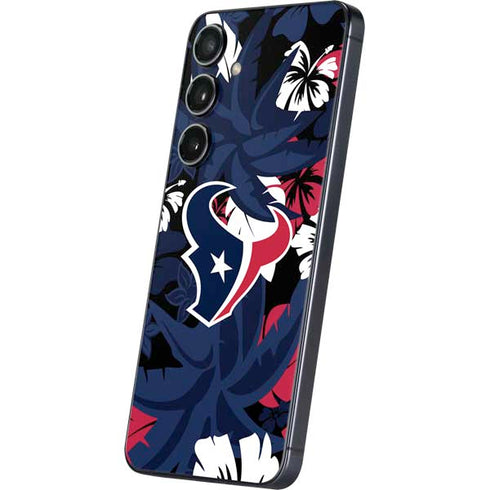 NFL Houston Texans Tropical Print Galaxy S24 Skin