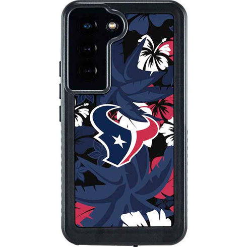 NFL Houston Texans Tropical Print Galaxy S24 Waterproof Case