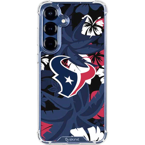 NFL Houston Texans Tropical Print Galaxy S25 Clear Case