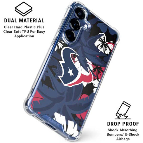 NFL Houston Texans Tropical Print Galaxy S25 Plus Clear Case