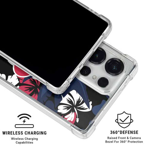 NFL Houston Texans Tropical Print Galaxy S25 Ultra Clear Case