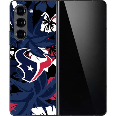 NFL Houston Texans Tropical Print Galaxy Z Fold5 5G Skin
