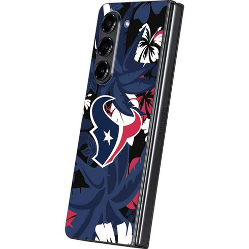 NFL Houston Texans Tropical Print Galaxy Z Fold5 5G Skin