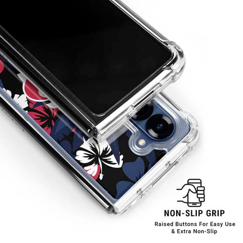 NFL Houston Texans Tropical Print Galaxy Z Fold6 Clear Case