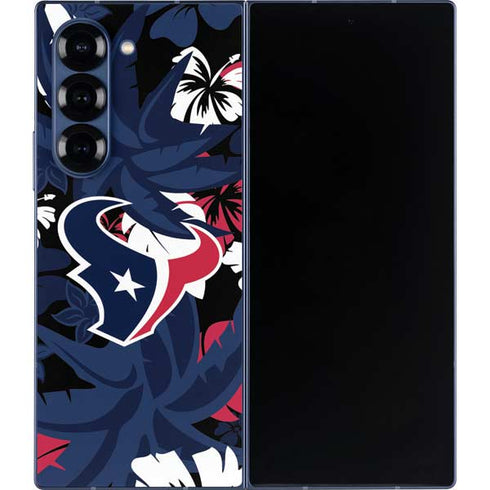 NFL Houston Texans Tropical Print Galaxy Z Fold6 Skin
