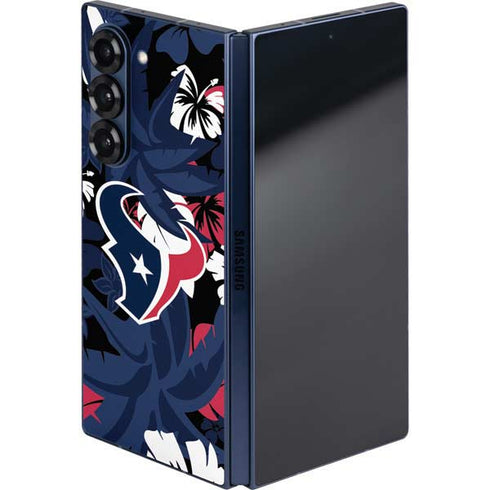NFL Houston Texans Tropical Print Galaxy Z Fold6 Skin