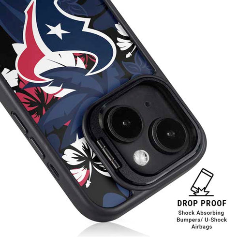 NFL Houston Texans Tropical Print iPhone 14 Kickstand Case