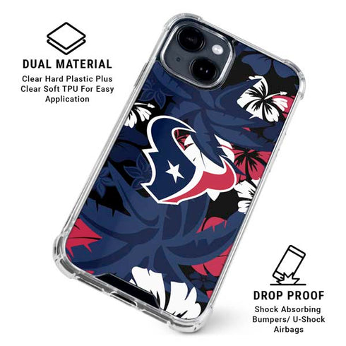 NFL Houston Texans Tropical Print iPhone 15 Clear Case