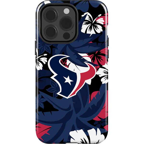NFL Houston Texans Tropical Print iPhone 15 Pro Impact Case