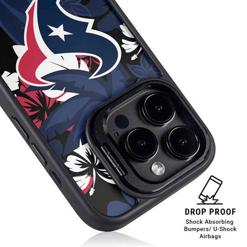 NFL Houston Texans Tropical Print iPhone 15 Pro Kickstand Case