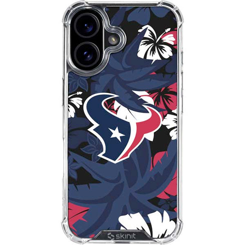 NFL Houston Texans Tropical Print iPhone 16 Clear Case
