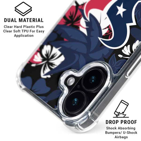 NFL Houston Texans Tropical Print iPhone 16 Clear Case