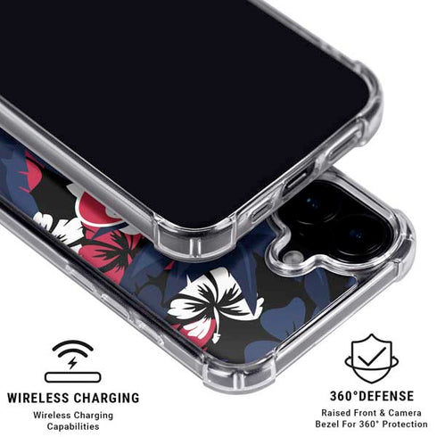 NFL Houston Texans Tropical Print iPhone 16 Plus Clear Case