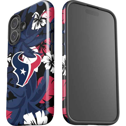NFL Houston Texans Tropical Print iPhone 16 Plus Impact Case