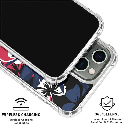 NFL Houston Texans Tropical Print iPhone 16 Pro Max Clear Case