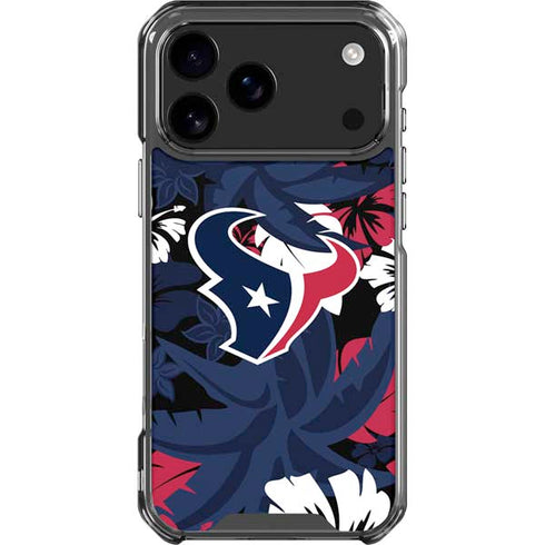 NFL Houston Texans Tropical Print iPhone 18 Pro Max Clear Case