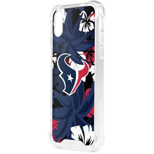 NFL Houston Texans Tropical Print iPhone XS Clear Case