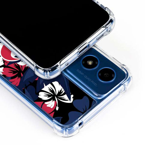 NFL Houston Texans Tropical Print Moto G 5G (2024) Clear Case