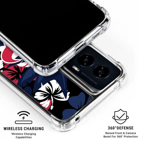 NFL Houston Texans Tropical Print Moto G Power 5G (2024) Clear Case