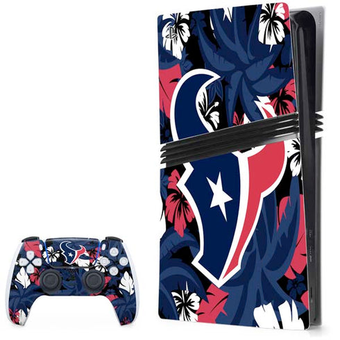 NFL Houston Texans Tropical Print PS5 Pro Bundle Skin