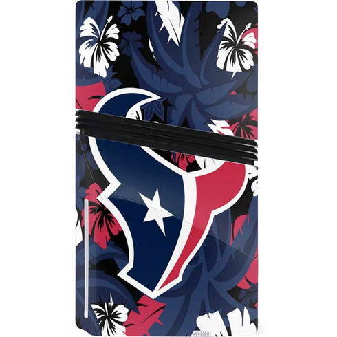 NFL Houston Texans Tropical Print PS5 Pro Disk Bundle Skin