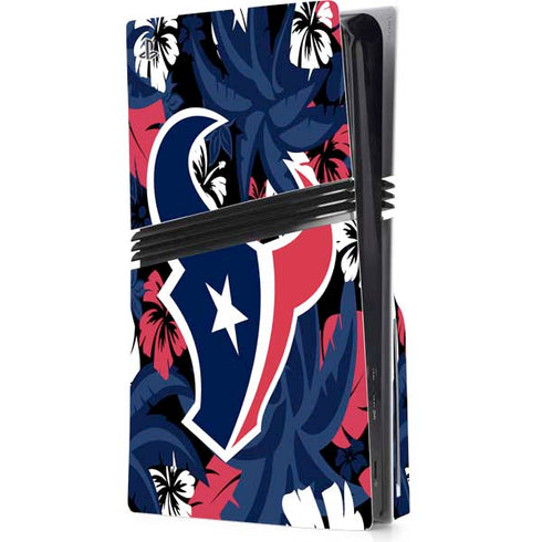 NFL Houston Texans Tropical Print PS5 Pro Disk Console Skin