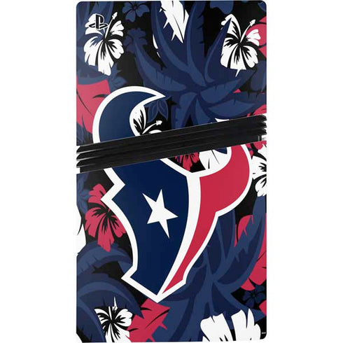 NFL Houston Texans Tropical Print PS5 Pro Disk Console Skin