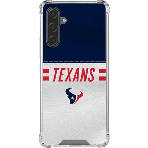 NFL Houston Texans White Striped Galaxy A17 Clear Case