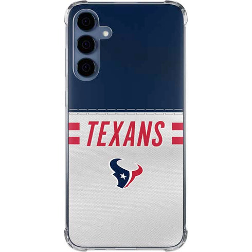 NFL Houston Texans White Striped Galaxy A35 5G Clear Case