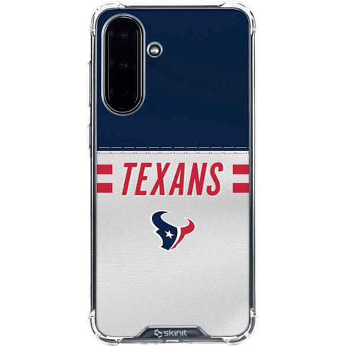 NFL Houston Texans White Striped Galaxy A36 5G Clear Case