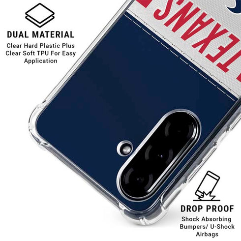 NFL Houston Texans White Striped Galaxy A36 5G Clear Case