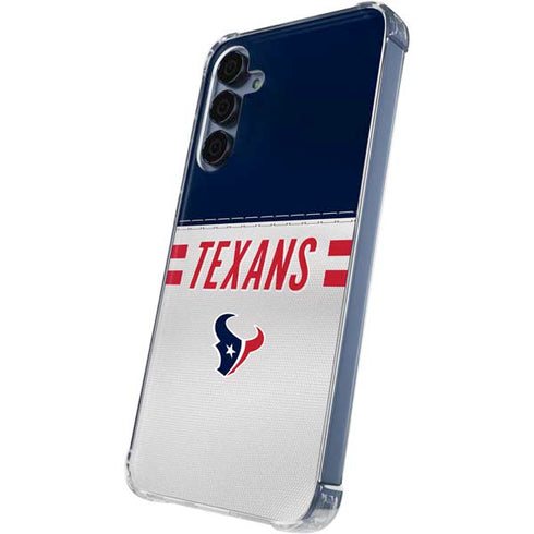 NFL Houston Texans White Striped Galaxy A55 5G Clear Case